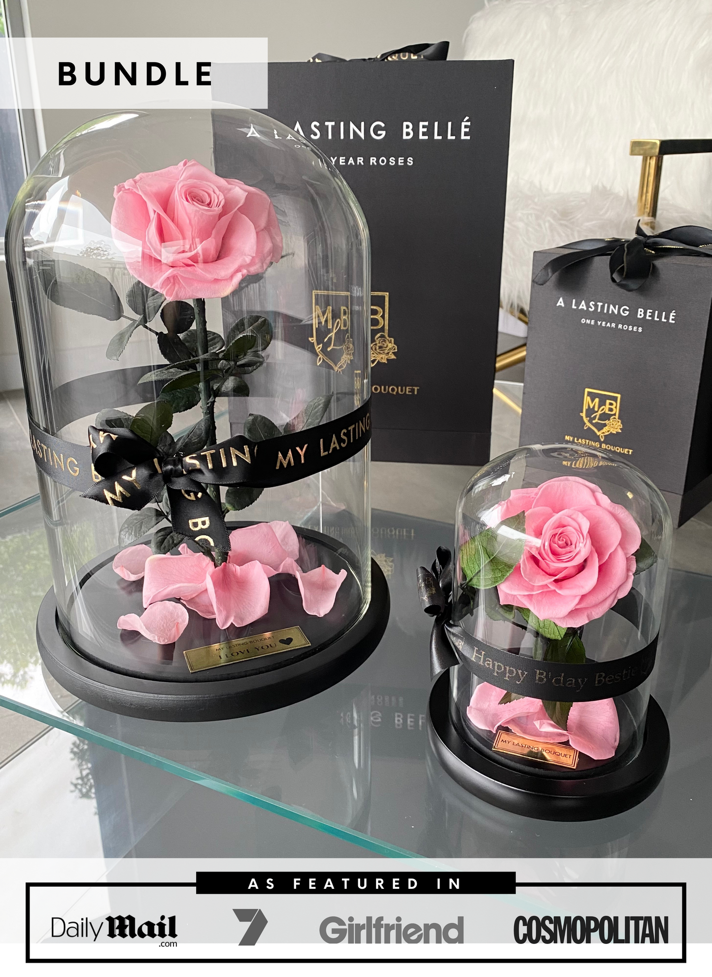 PINK Rose Dome Set - My Lasting Bouquet