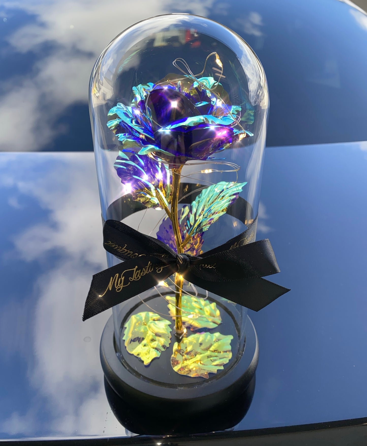 My Lasting Bouquet™️ Purple LED Rose Dome