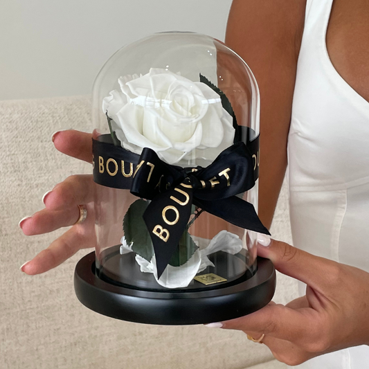 WHITE Mini Rose Dome